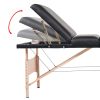 3-Zone Folding Massage Table 3.9" Thick Black