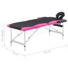 2-Zone Foldable Massage Table Aluminum Black and Pink