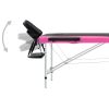 2-Zone Foldable Massage Table Aluminum Black and Pink