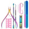 1Set Professional Supplies Nail Art Cuticle Pusher Kit Manicure Nail Tool for Nail Art