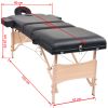 3-Zone Folding Massage Table 3.9" Thick Black