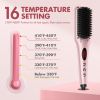 Enhanced Hair Straightener Heat Brush by MiroPure, 2-in-1 Ceramic Ionic Straightening Brush, Hot Comb with Anti-Scald Feature, Auto Temperature Lock &