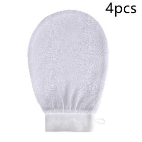 Rayon Viscose Fiber Medium Fine Sand Exfoliating Bath Gloves (Option: White-4PCS)