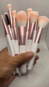 12-piece Clear Sky Makeup Brush Set (Option: 12 Bare Brushes Pink)