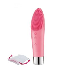 Ultrasonic Massage Women's Silicone Lady Shaver (Option: Pink-USB)