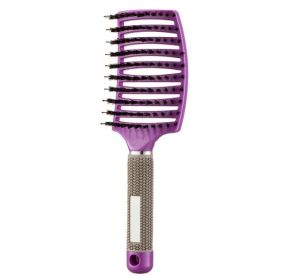 Hairbrush Anti Klit Brushy Haarborstel Women Detangler Hair Brush Bristle Nylon Scalp Massage Teaser Hair Brush Comb (Color: Purple, Brush-Quantity: Brush-2pc)