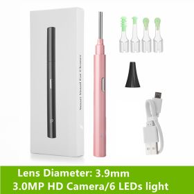 Wireless WiFi Ear Pick Otoscope Camera Borescope Luminous Ear Wax Removal Cleaning Teeth Oral Inspection Health Care 3.0/5.0MP (Color: 3.9mm Lens diameter-Pink-3MP)