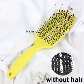 Nieuwe Haar Kam Detangling Hair Borstel Thuis Ontwarren Luizen Massage Kam Vrouwen Professionele Kapsalon (Color: Yellow without hair)