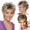 Women Fashion Short Haircut Shag Short Curly Ombre Wig with Cap Party Club