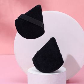 Puff Suede Dry Powder Puff Fan Loose Powder Puff Makeup Sponge (Option: Opp15-Black)